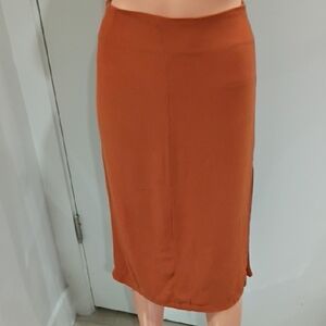 Reformation Terracotta Pencil Skirt